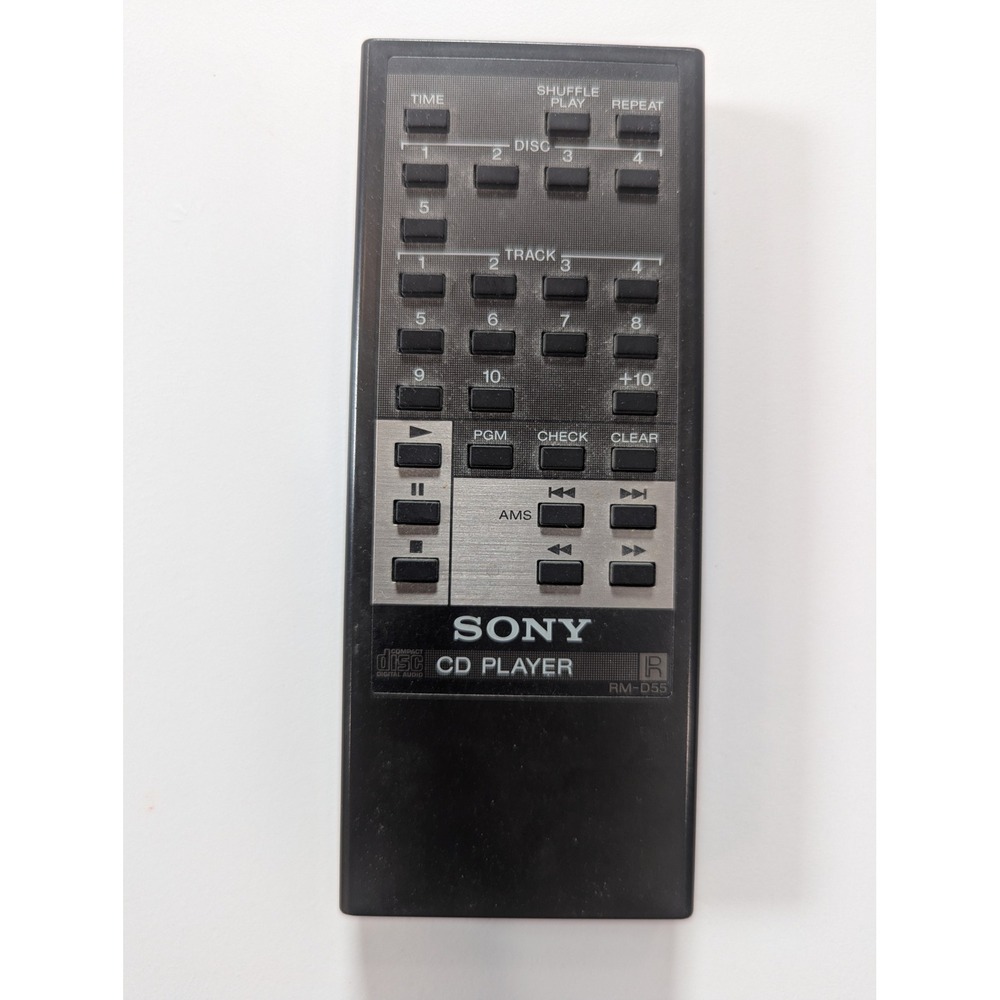 Vintage Sony RM-D55 CD Player Remote Control Black Replacement Accessory